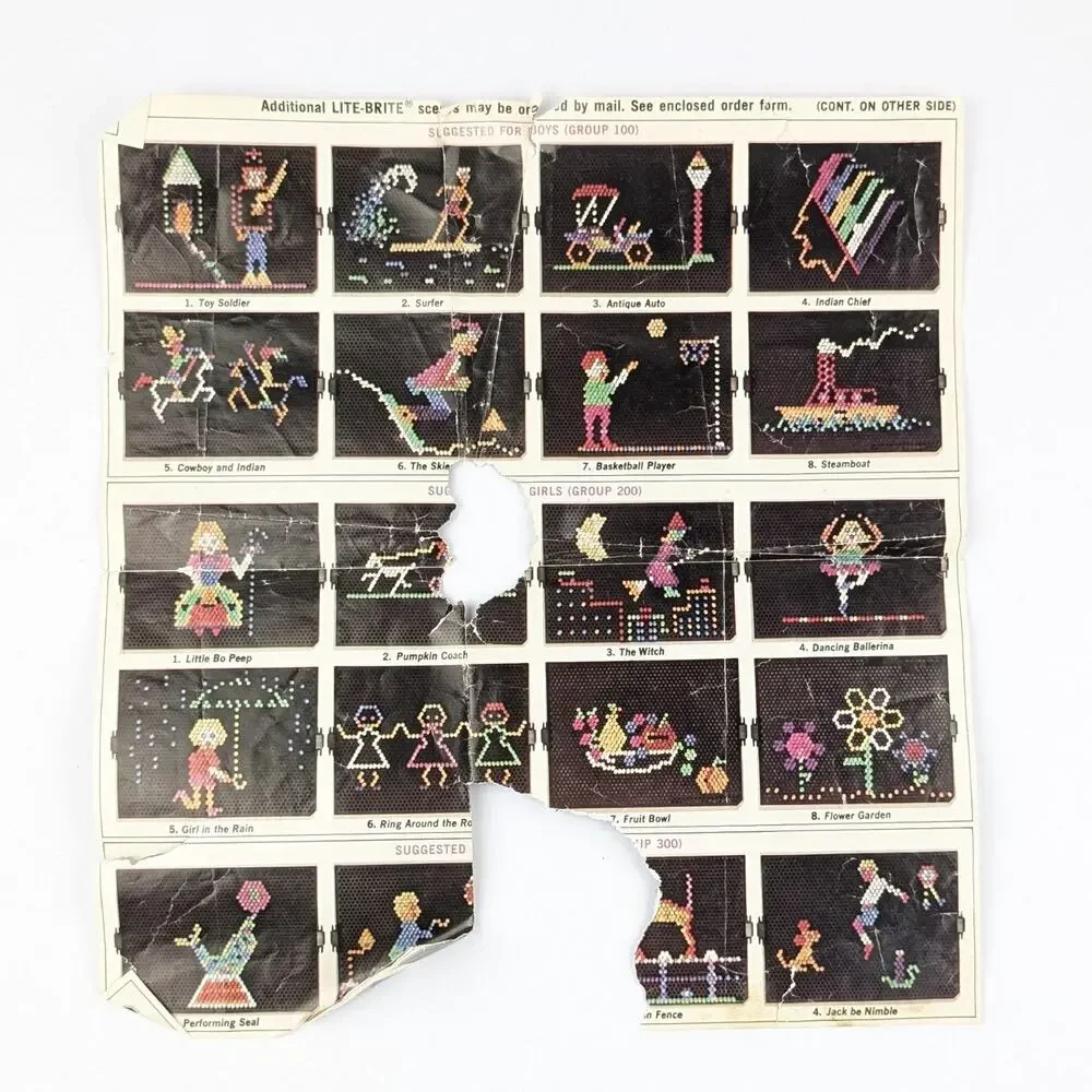 Vintage 1986 Lite Brite Milton Bradley WORKING w Box Pegs Patterns Tested - Picture 6 of 15